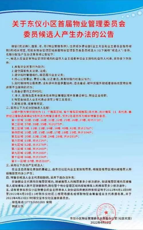 西安東儀小區(qū)物業(yè)管理委員會(huì)籌建神速，居民意見(jiàn)充分聽(tīng)取